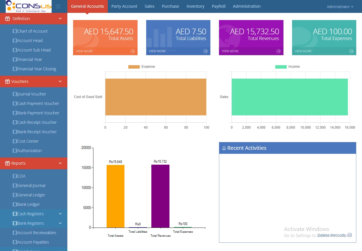 ERP Account Dashboard